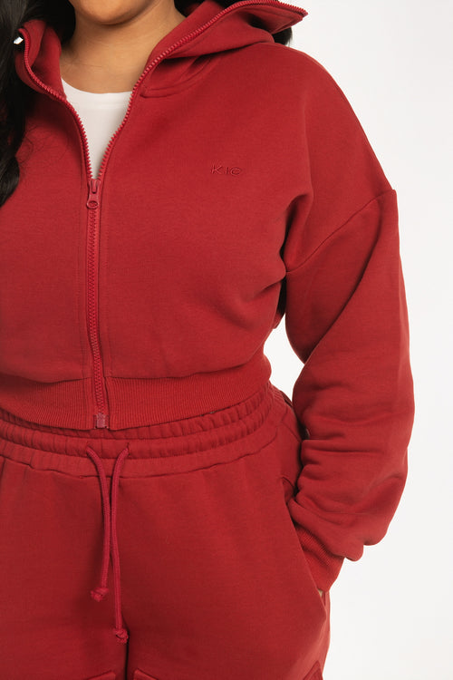 Load image 1 in gallery view. Utility Zip Hoodie - Red