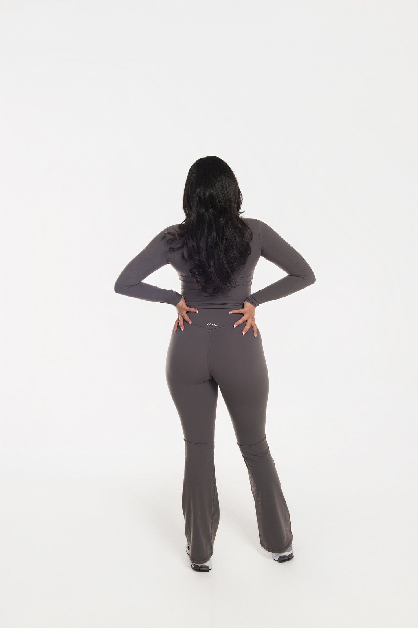 Varsity Flare Leggings - Gray