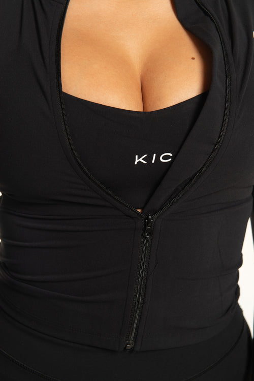 Load image 1 in gallery view. Varsity Bralette - Black