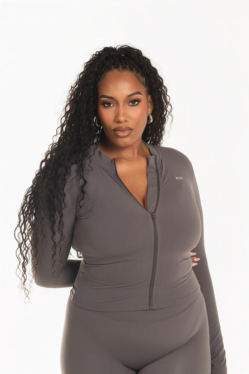 Load image 1 in gallery view. Varsity Zip Jacket - Gray