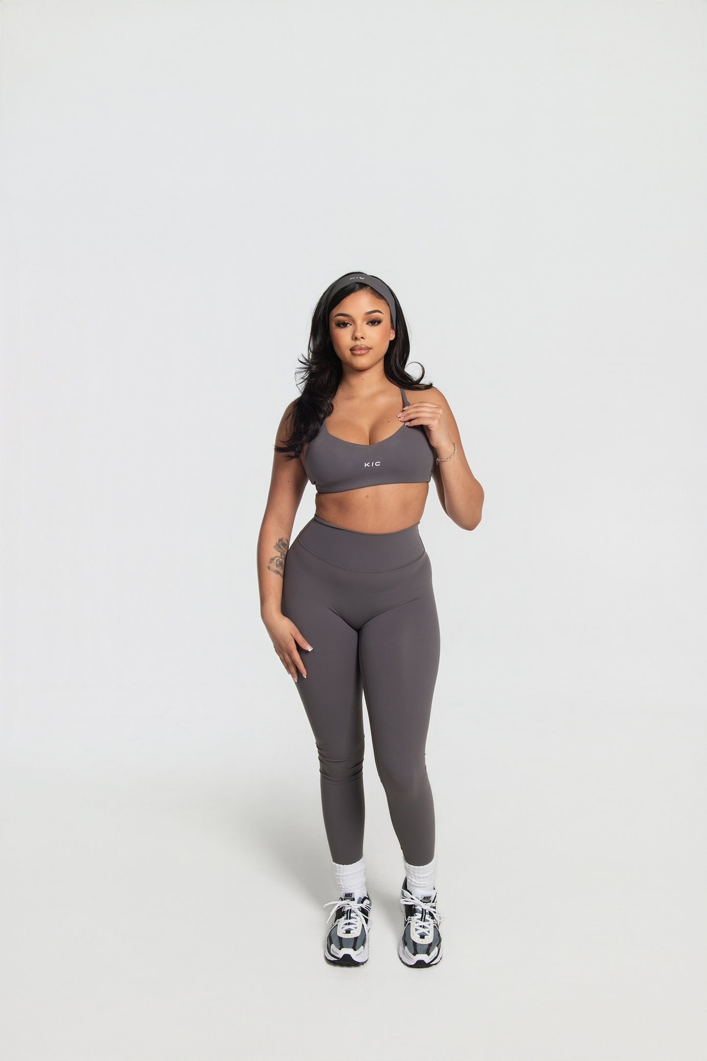 Varsity Straight Leggings - Gray