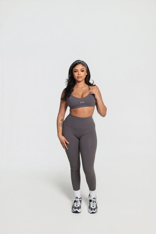 Load image 1 in gallery view. Varsity Straight Leggings - Gray