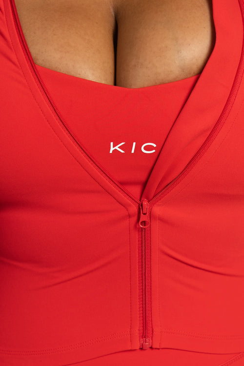 Load image 1 in gallery view. Varsity Zip Jacket - Red