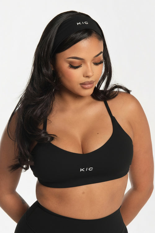 Load image 1 in gallery view. Varsity Bralette - Black