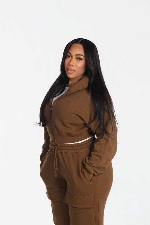 Load image 1 in gallery view. Utility Zip Hoodie - Toffee