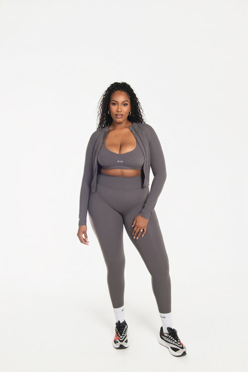 Load image 1 in gallery view. Varsity Bralette - Gray