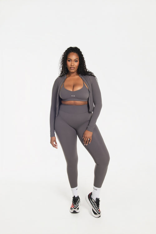 Load image 1 in gallery view. Varsity Bralette - Gray