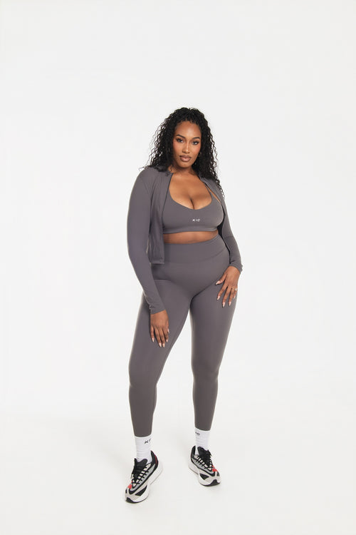 Load image 1 in gallery view. Varsity Bralette - Gray