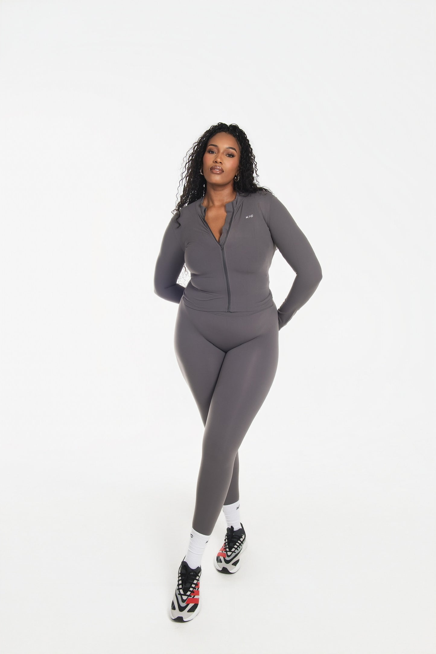 Varsity Straight Leggings - Gray