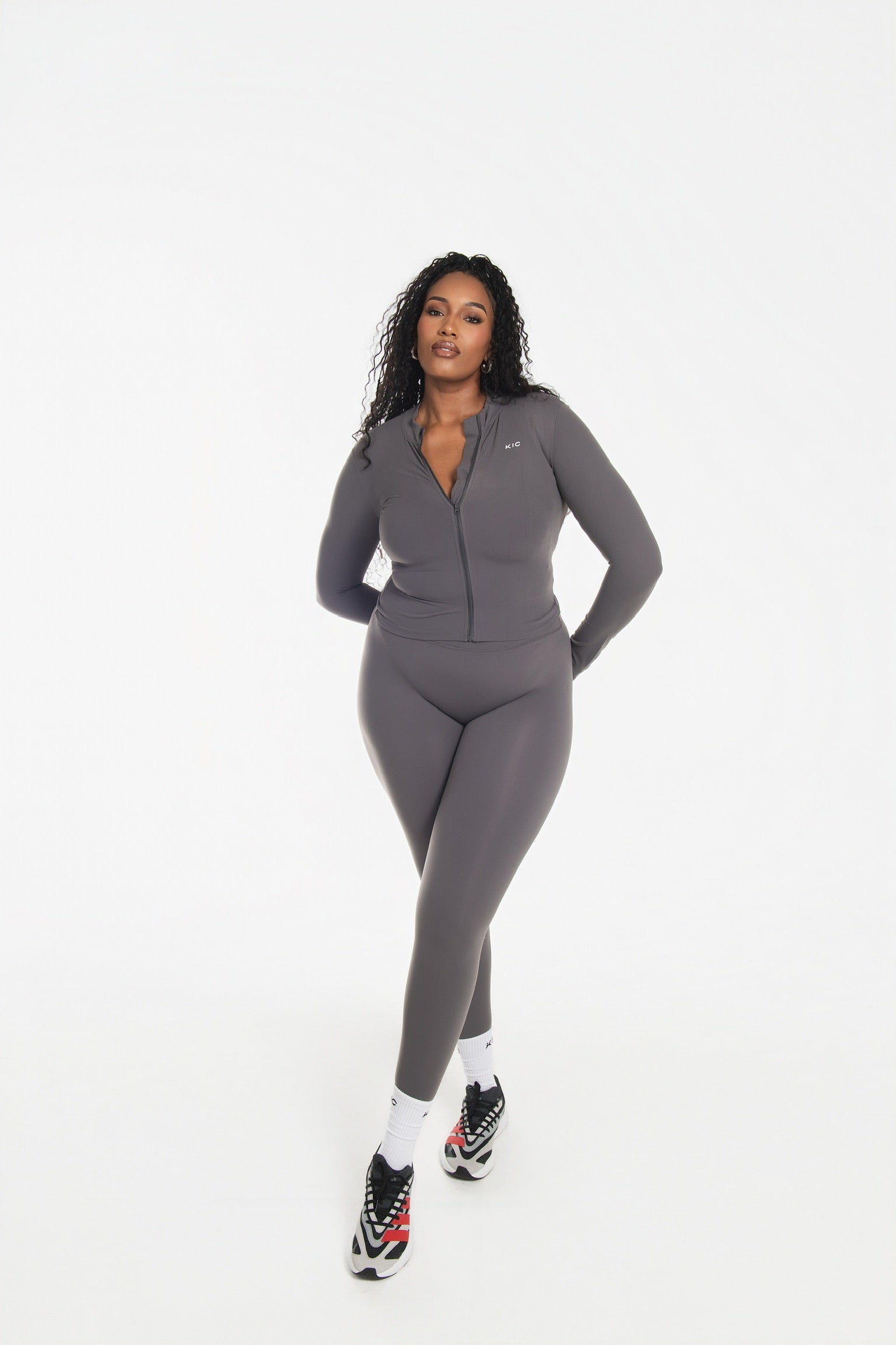 Varsity Straight Leggings - Gray
