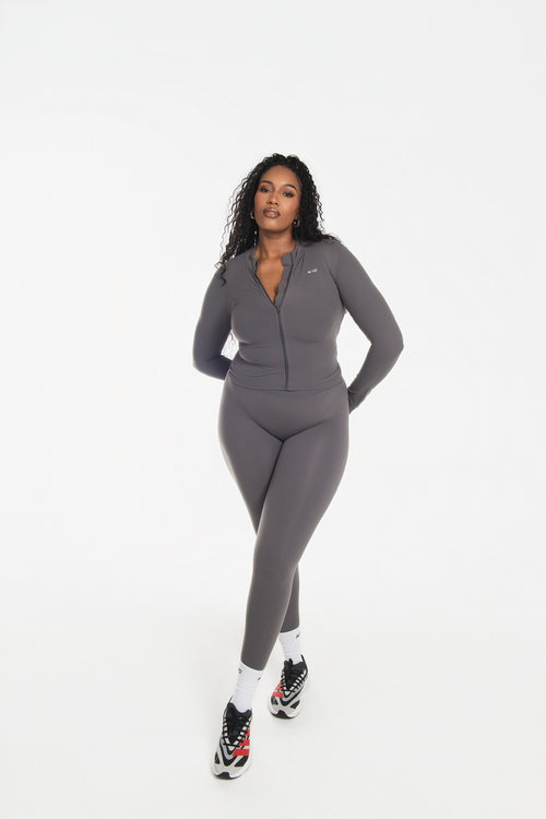Load image 1 in gallery view. Varsity Straight Leggings - Gray