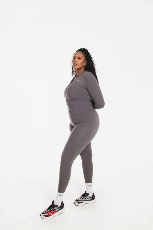Load image 1 in gallery view. Varsity Straight Leggings - Gray