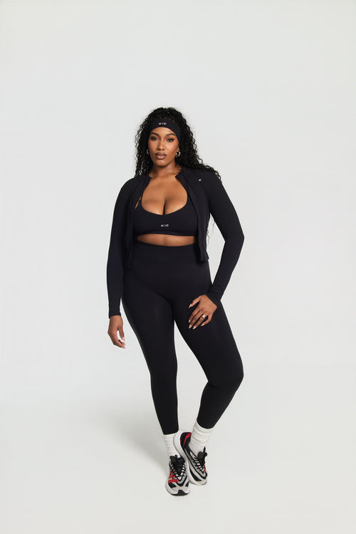 Load image 1 in gallery view. Varsity Bralette - Black