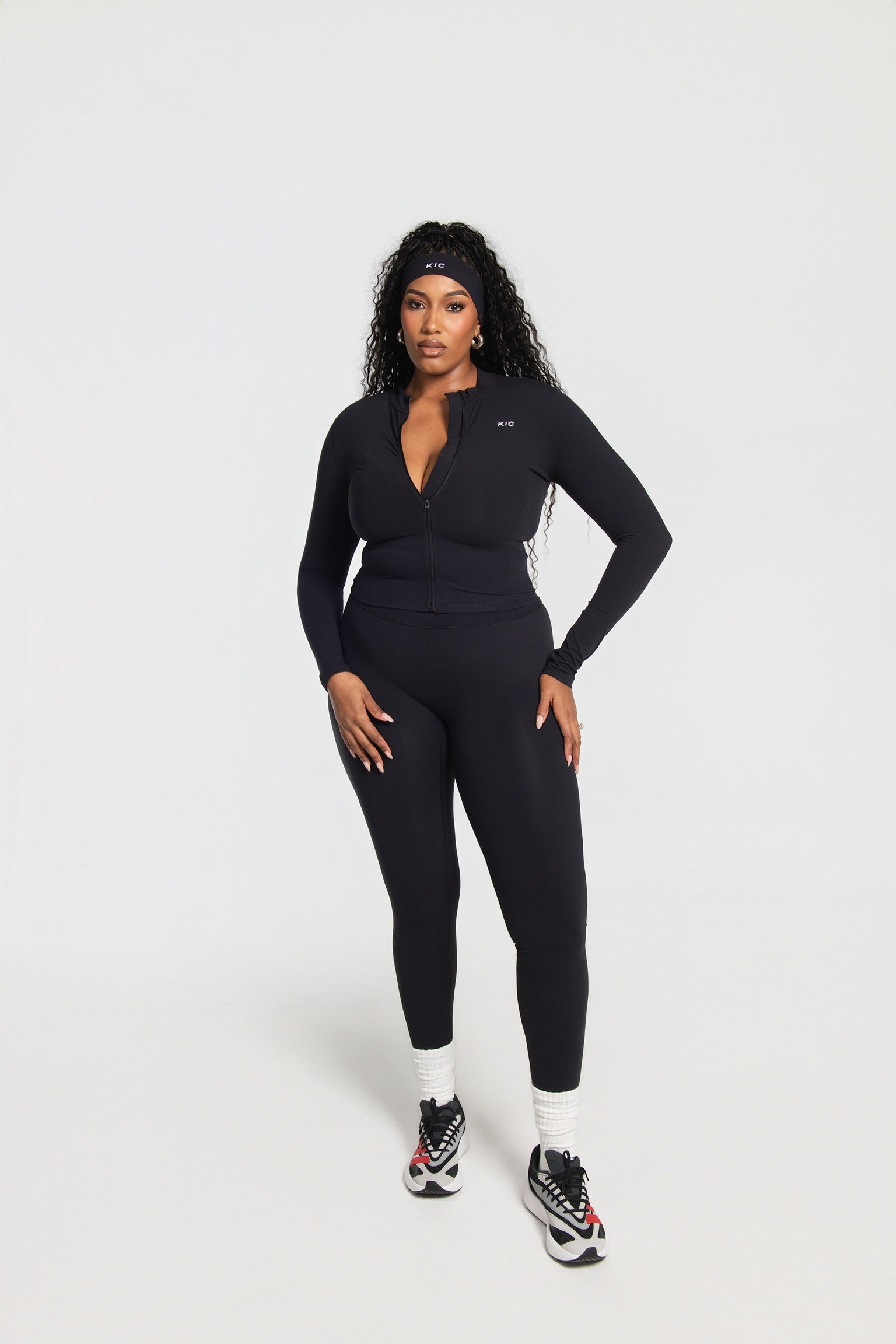 Varsity Straight Leggings - Black