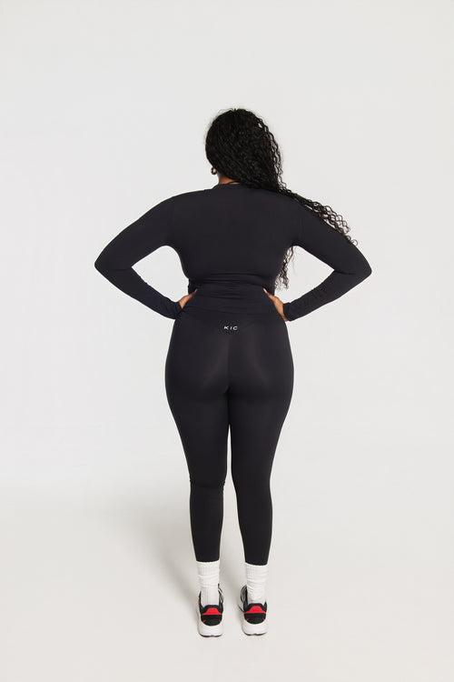 Load image 1 in gallery view. Varsity Straight Leggings - Black