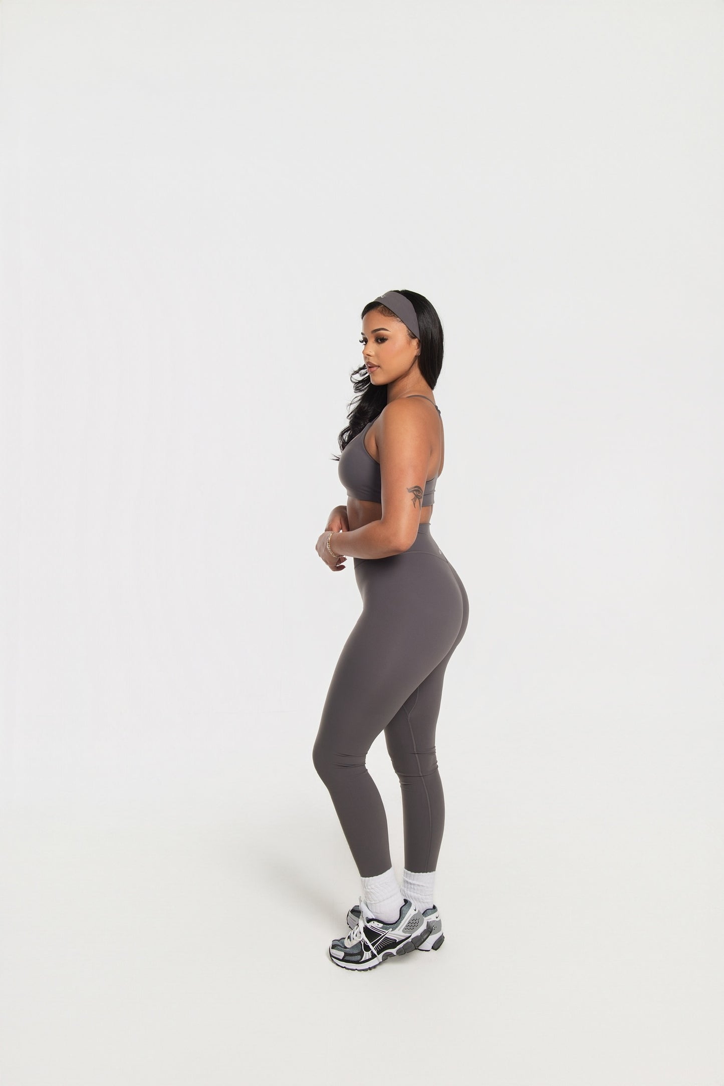 Varsity Straight Leggings - Gray