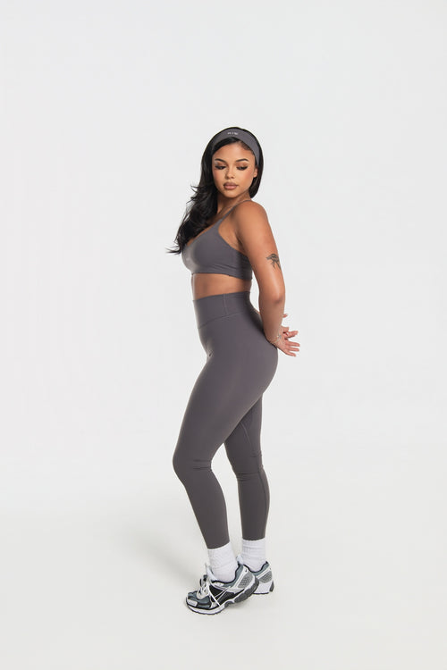 Load image 1 in gallery view. Varsity Straight Leggings - Gray