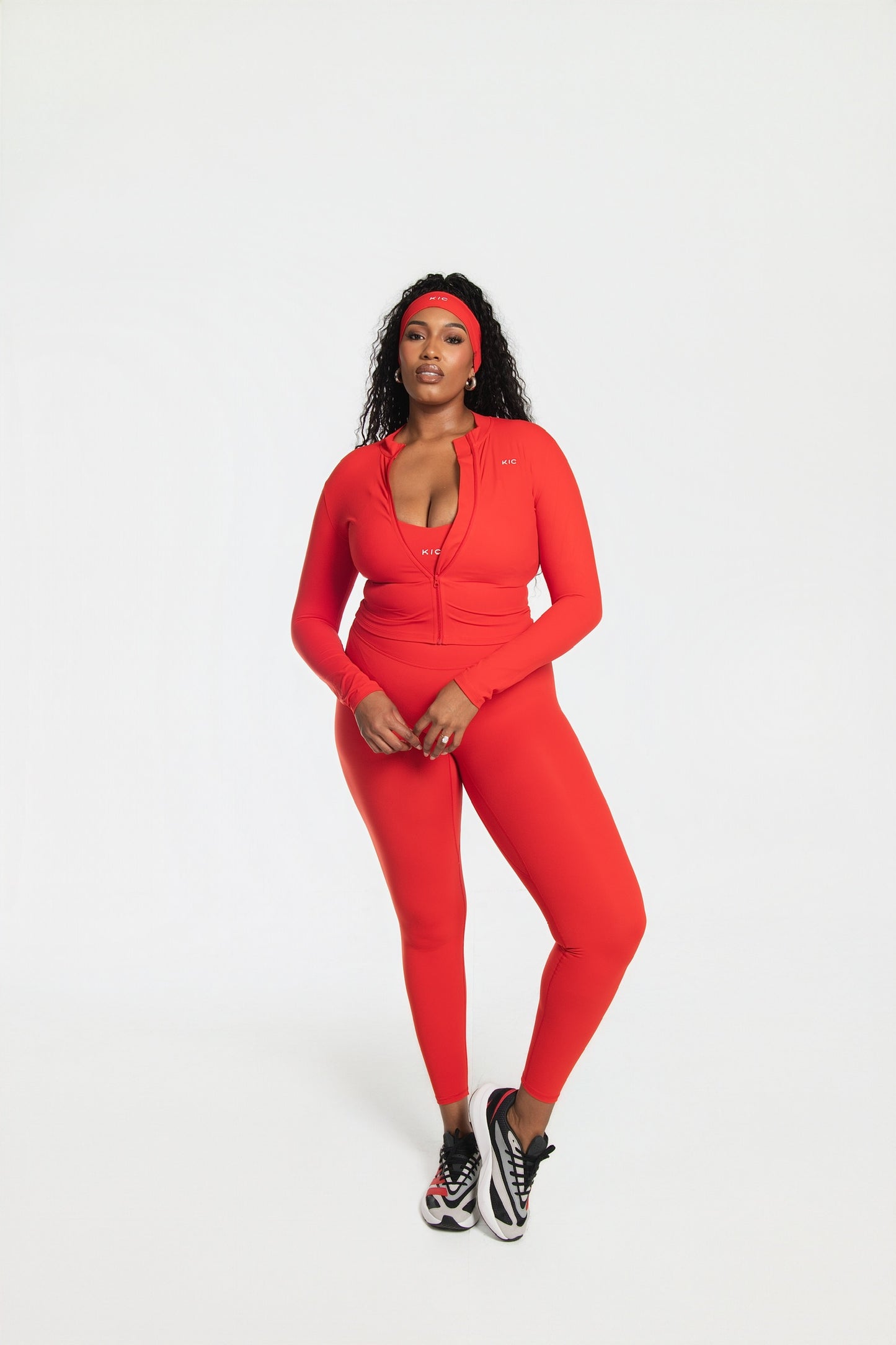 Varsity Straight Leggings - Red