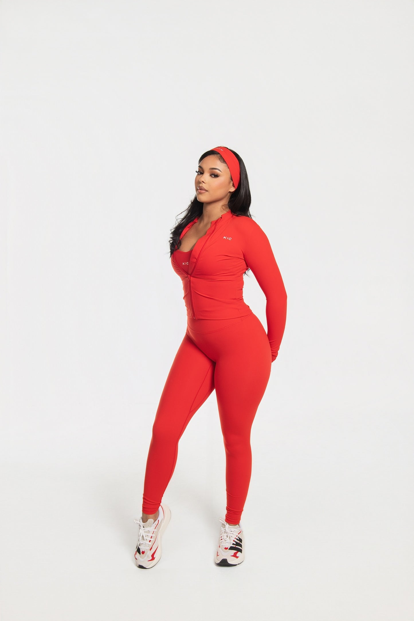 Varsity Straight Leggings - Red