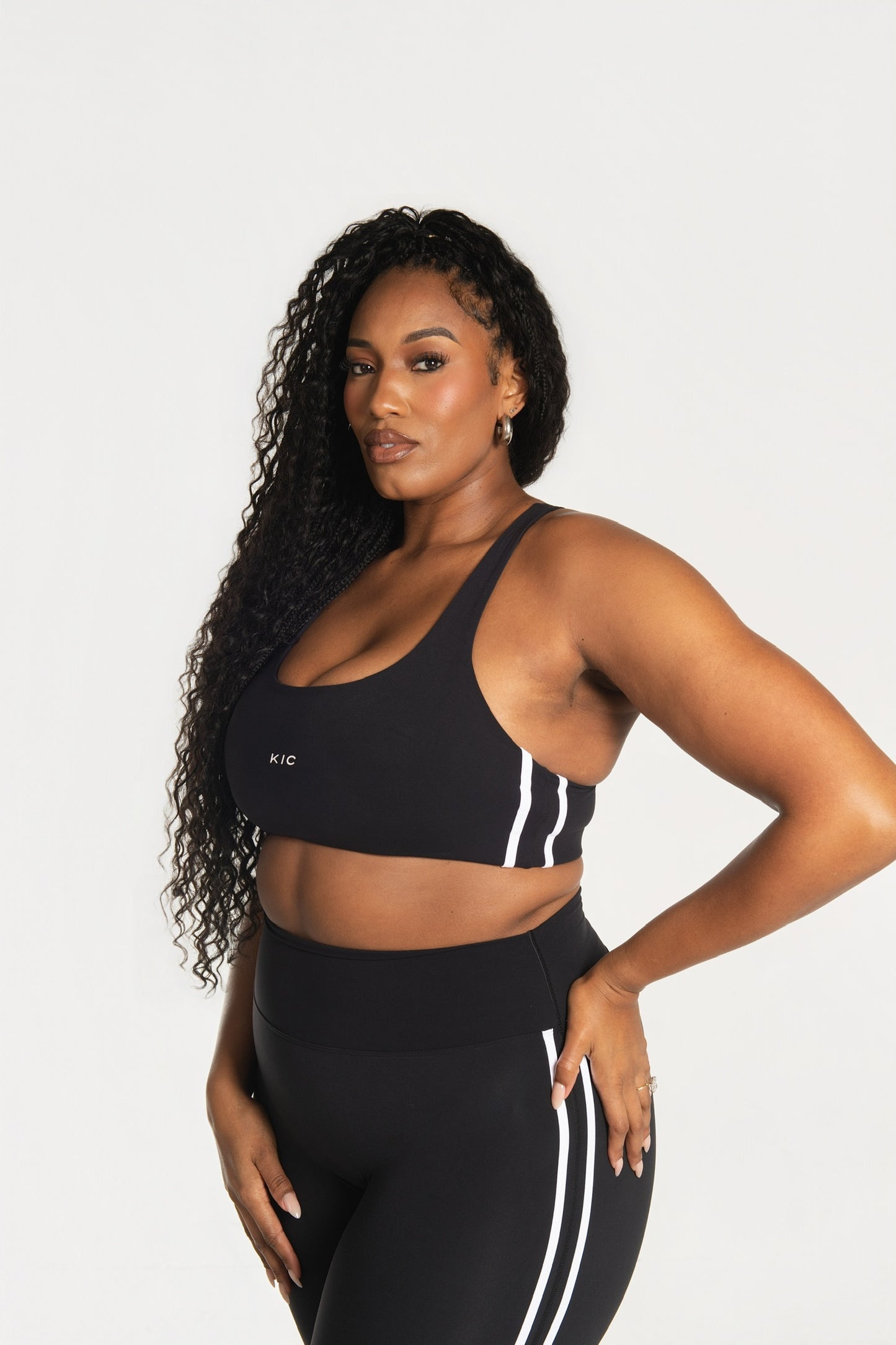 Sideline Striped Sports Bra