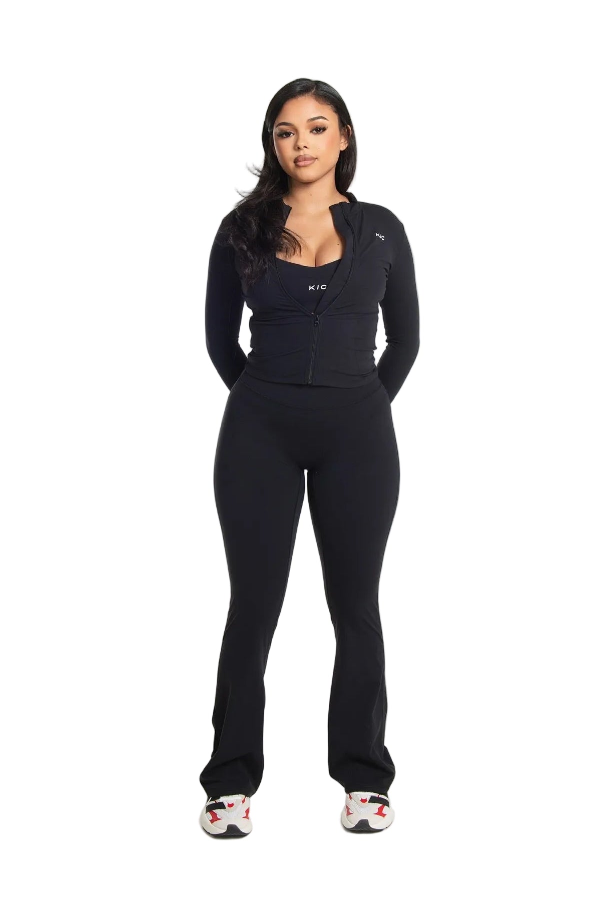 Varsity Flare Leggings - Black