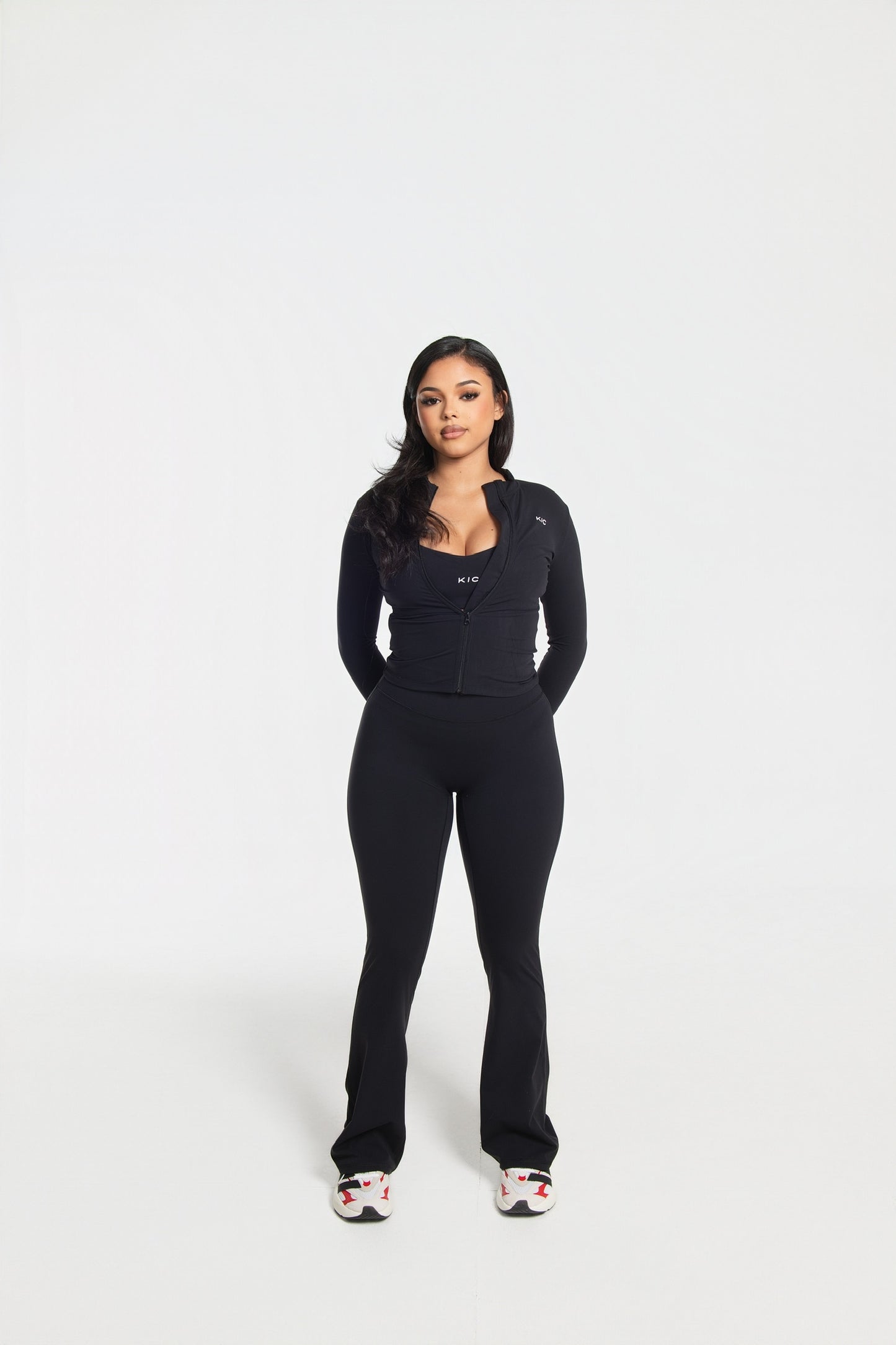 Varsity Flare Leggings - Black