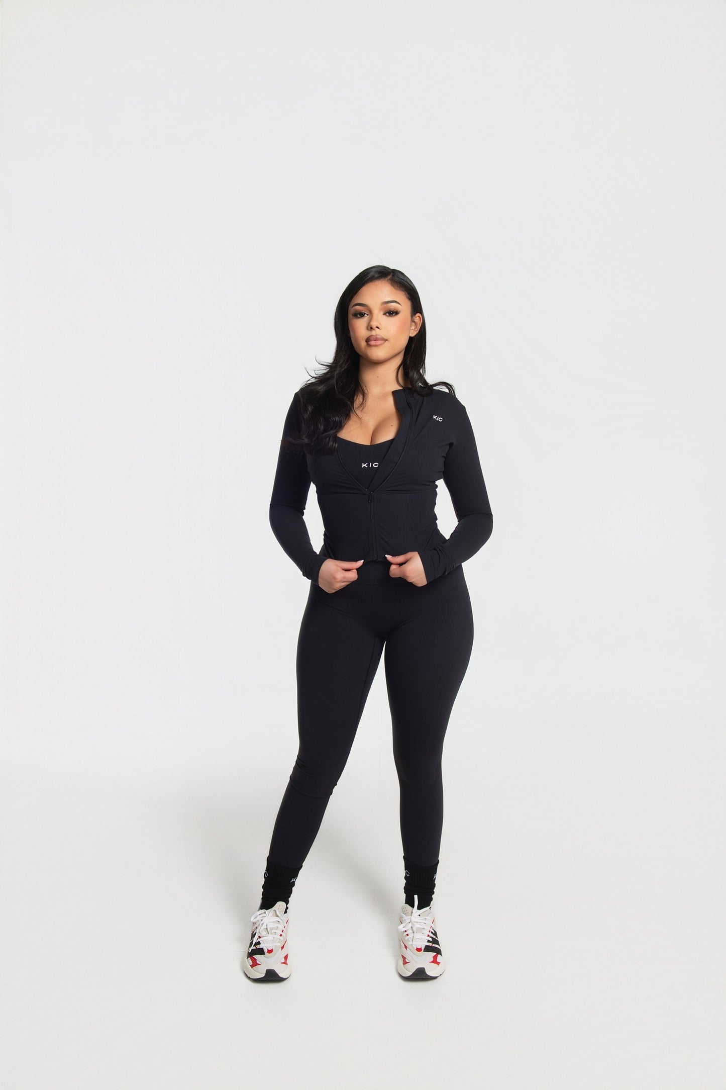 Varsity Straight Leggings - Black
